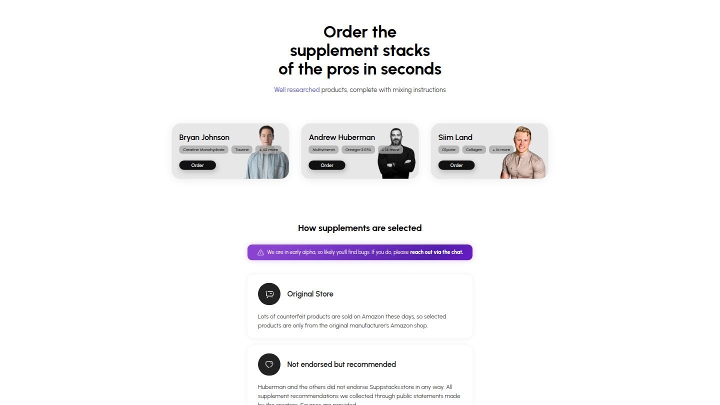 SuppStacks.store - Supplement stacks from fitness influencers