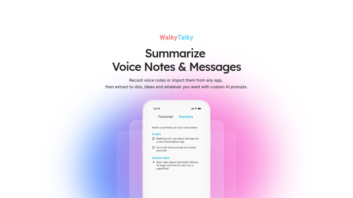 WalkyTalky.app - Voice notes summarization app